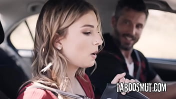 Blonde hitchhiker outdoor sex with a stranger