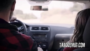 Blonde hitchhiker outdoor sex with a stranger