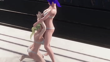 Hot bikini girls fight till ko w h moves