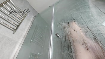 Fluffy pussy takes a shower