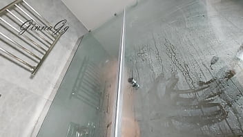 Fluffy pussy takes a shower