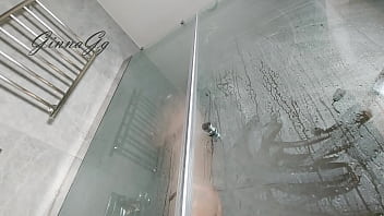 Fluffy pussy takes a shower