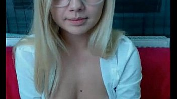 Hot blonde showing her pussy on webcam