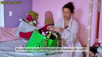 Hot brazilian brunette showing off her stash of panties and lingerie