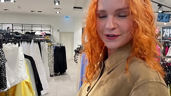 Making out in dressing room with hot redhead lesbian public sex