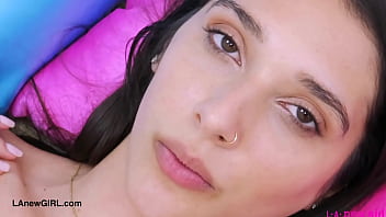 Naturally beautiful brunette naked close up