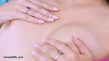 Naturally beautiful brunette naked close up