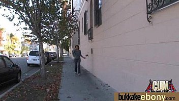 Ebony girl gang banged and covered in cum 6