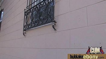 Ebony girl gang banged and covered in cum 6