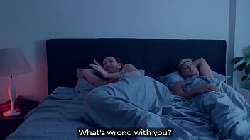 Step mom gets super wild and rides me hard in our shared hotel bed