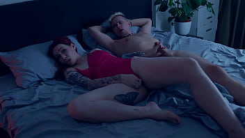 Step mom gets super wild and rides me hard in our shared hotel bed