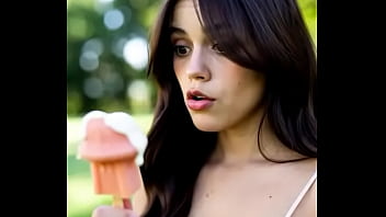 Wednesday addams eating mushroom popsicle