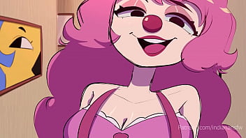 Clown coupon gives blowjob and anal