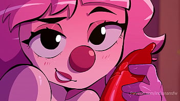 Clown coupon gives blowjob and anal