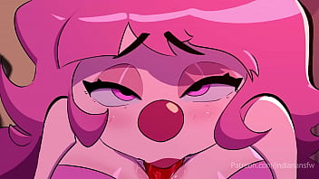 Clown coupon gives blowjob and anal