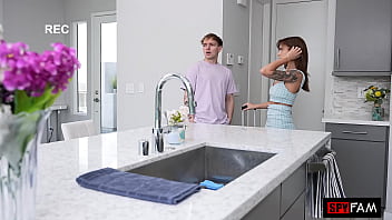 College slut comes home craving stepbros cock