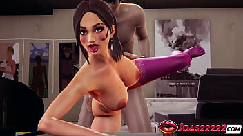 Animation featuring milf in stockings side desk sex missionary with huge boobs and tied sex with cum in tight pussy a lot of sperm in honey select 2
