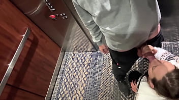 Slut wife bent over in elevator very risky