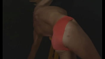 Part 2 Down In The Dark Sneak A Peek Preview Groin Stretching On The Stool With Dark Background And Bright Briefs With The Light Off thumbnail