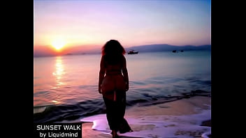 Walking in the beach with a pawg woman