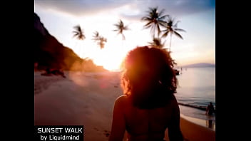 Walking in the beach with a pawg woman