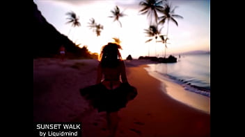 Walking in the beach with a pawg woman