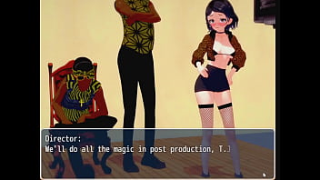 Brunette brought into back room and gives head to backup dancer; gets naked for boyfriend's best friend