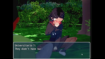 Brunette brought into back room and gives head to backup dancer; gets naked for boyfriend's best friend