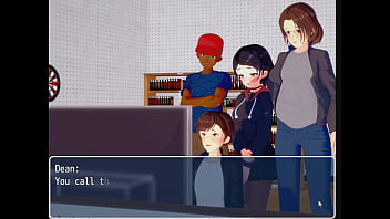 Brunette brought into back room and gives head to backup dancer; gets naked for boyfriend's best friend