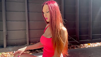 European stepmom secy smoker outside