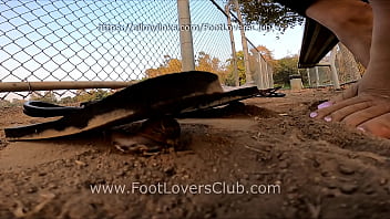 Latina giantess soles crush tiny unaware bugs flip flops goddess dirty feet