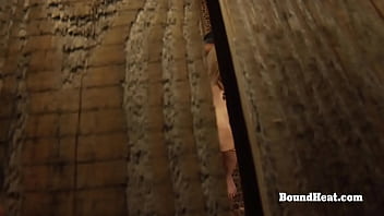 Curvy lesbian slave enjoys in fingering and massive orgasm with madame