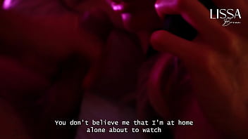 Unfaithful slut hotwife talks to her cuckold boyfriend on the phone while giving blowjob to her lover until she drinks his cum