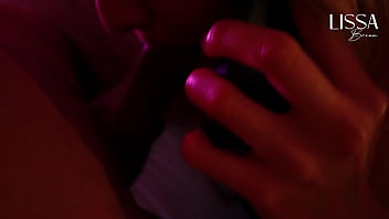 Unfaithful slut hotwife talks to her cuckold boyfriend on the phone while giving blowjob to her lover until she drinks his cum