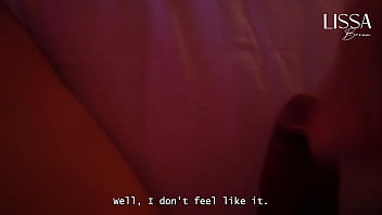 Unfaithful slut hotwife talks to her cuckold boyfriend on the phone while giving blowjob to her lover until she drinks his cum