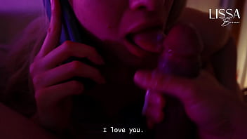 Unfaithful slut hotwife talks to her cuckold boyfriend on the phone while giving blowjob to her lover until she drinks his cum