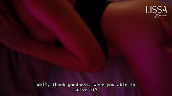 Unfaithful slut hotwife talks to her cuckold boyfriend on the phone while giving blowjob to her lover until she drinks his cum