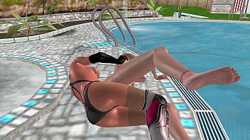 Animated 3d sex cute lesbian girl fucking another girl in spoon position