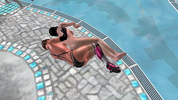 Animated 3d sex cute lesbian girl fucking another girl in spoon position