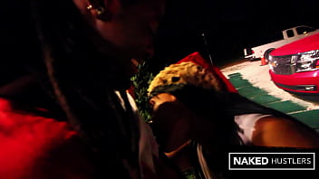 Big booty ebony jayla foxx fucking at the christmas tree lot