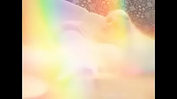 Licks sucks and rubs her breasts