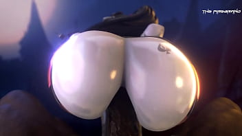 Trasero gigante y blanco es cogido