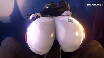 Trasero gigante y blanco es cogido