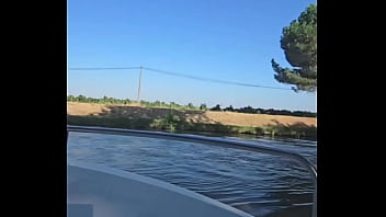 We fuck in a boat in the middle of nature