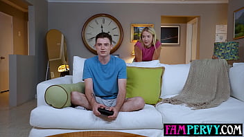 Hot teen blondie lets stepbro to use her like a cheap fucktoy