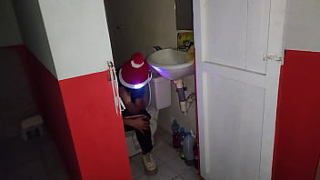 The whore put on a balaclava and makes porn from her work warehouse showing her mature vagina