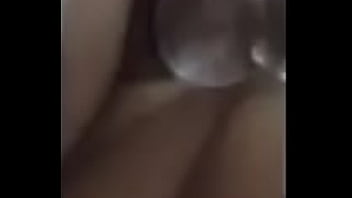 Wife with glass dildo