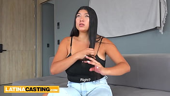 Busty latina babe taken hard in raw modeling audition