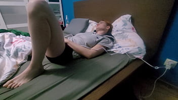 Pegging by kinky wife with strapon slow mo on cumshot