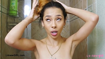 Graceful asian beauty enjoys a sensual bath